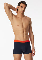 Lot de 5 shorts en coton biologique tissé, taille élastique, bleu foncé - 95/5