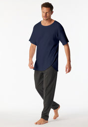 Shirt kurzarm Doppelripp Cutout admiral - SCHIESSER 150 Years