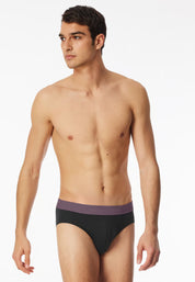 Lot de 3 slips Rio en coton biologique tissé, taille élastique, multicolores - 95/5