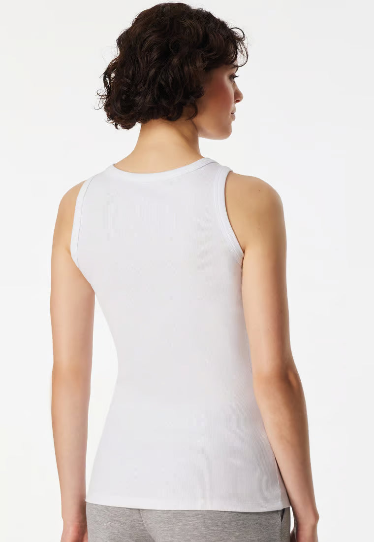 Trägertop Doppelripp weiß - SCHIESSER 150 Years