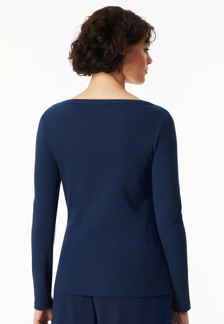 Chemise à manches longues côtelées doubles et découpes Amiral - SCHIESSER 150 ans