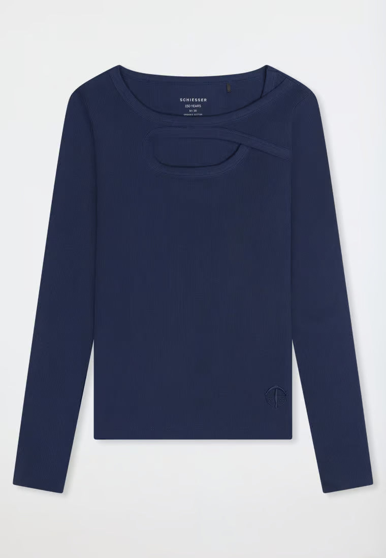 Chemise à manches longues côtelées doubles et découpes Amiral - SCHIESSER 150 ans