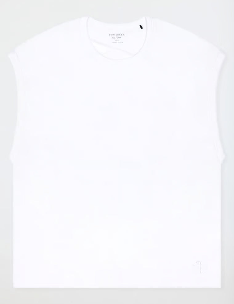 Shirt ärmellos Doppelripp weiß - SCHIESSER 150 Years