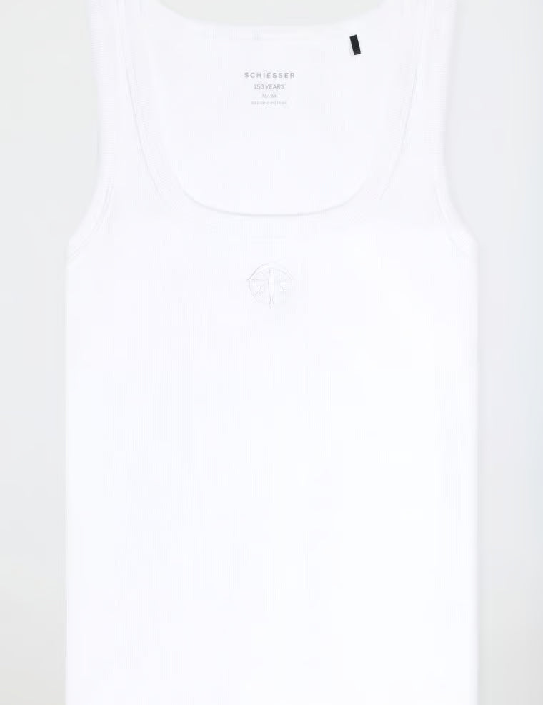 Trägertop Doppelripp weiß - SCHIESSER 150 Years