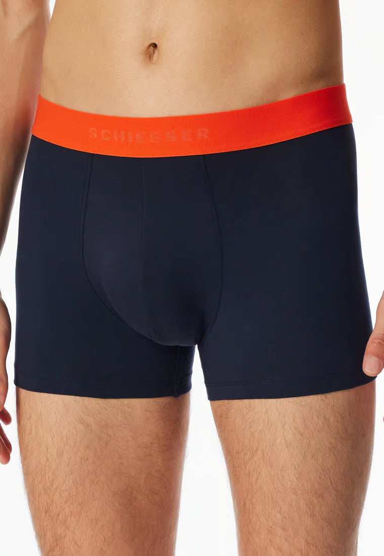 Lot de 5 shorts en coton biologique tissé, taille élastique, bleu foncé - 95/5