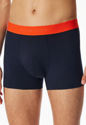 Lot de 5 shorts en coton biologique tissé, taille élastique, bleu foncé - 95/5