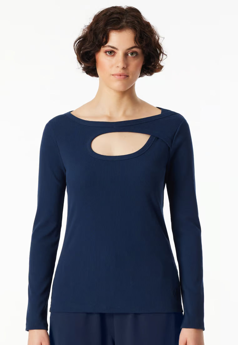 Chemise à manches longues côtelées doubles et découpes Amiral - SCHIESSER 150 ans