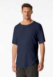 Shirt kurzarm Doppelripp Cutout admiral - SCHIESSER 150 Years