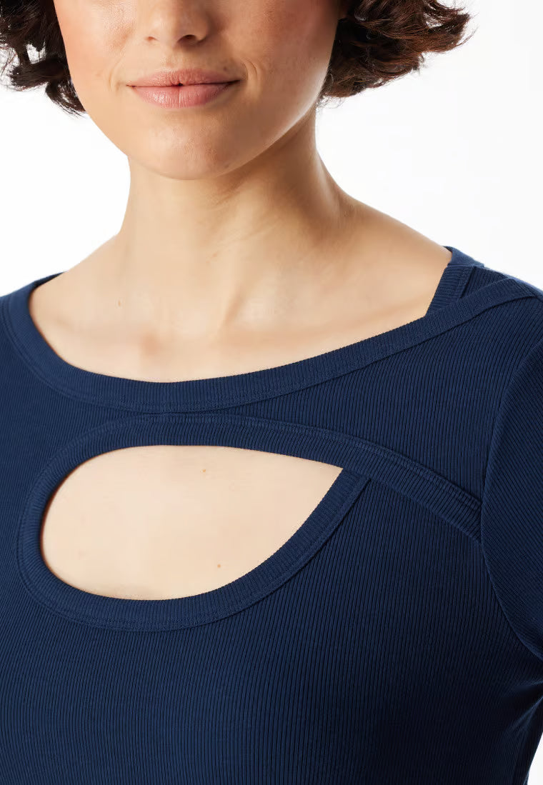 Chemise à manches longues côtelées doubles et découpes Amiral - SCHIESSER 150 ans